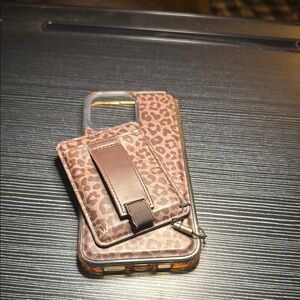 Leopard Print Phone Case with Card Holder